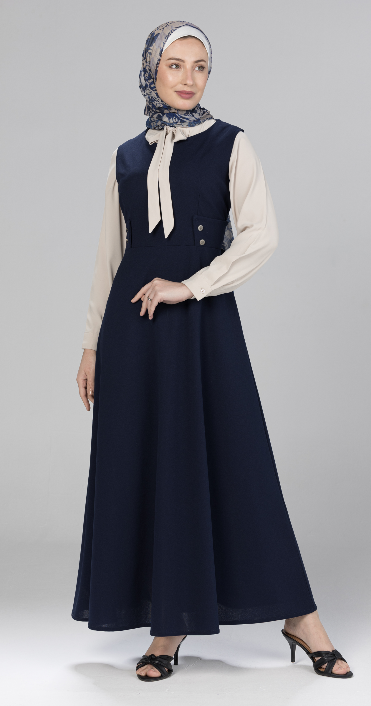 Sleeveless Flare Dress with Waist Band (Pre-order/10-15 Days to be ready)