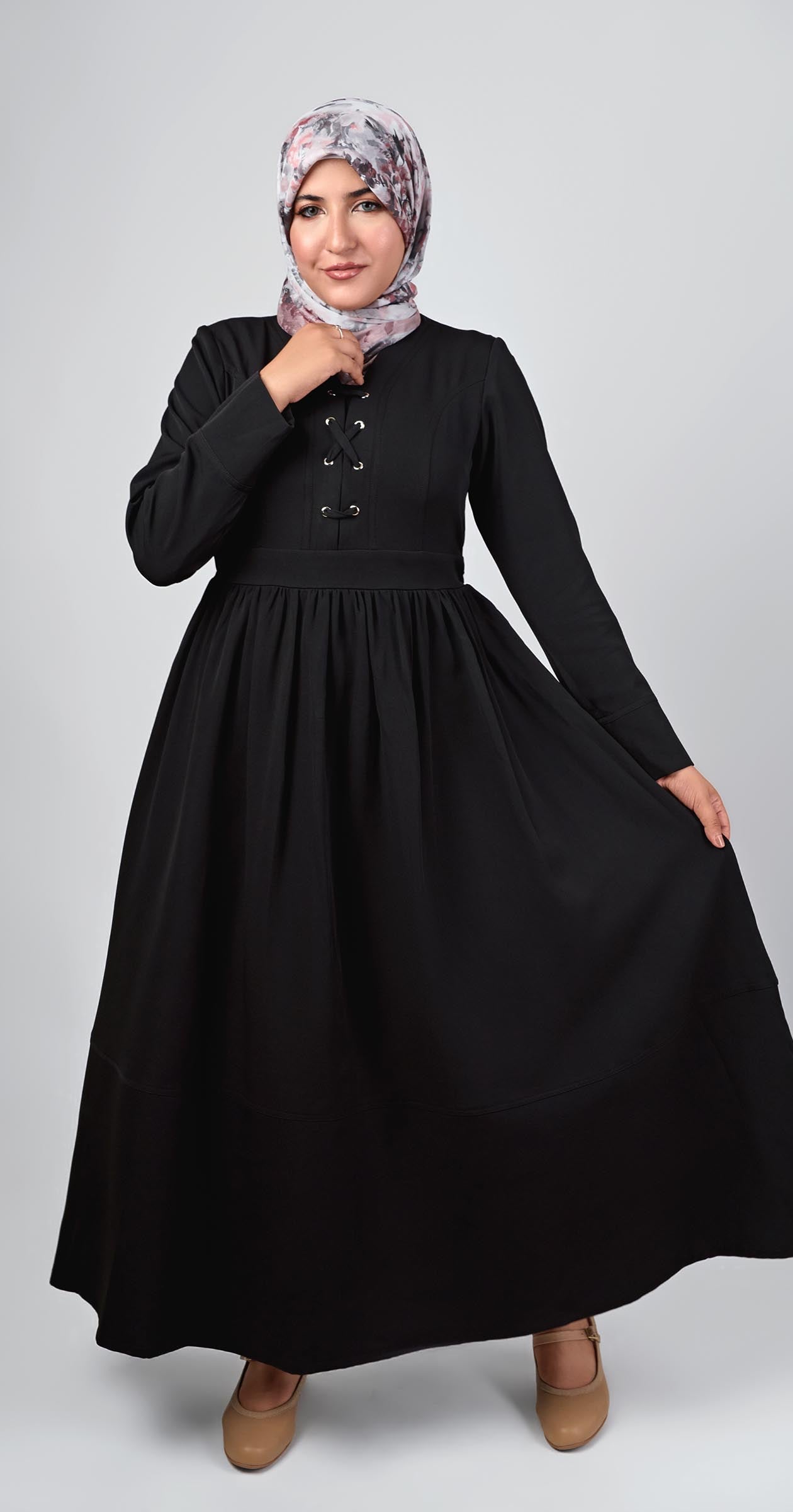 Sophia Modest Dress-Black