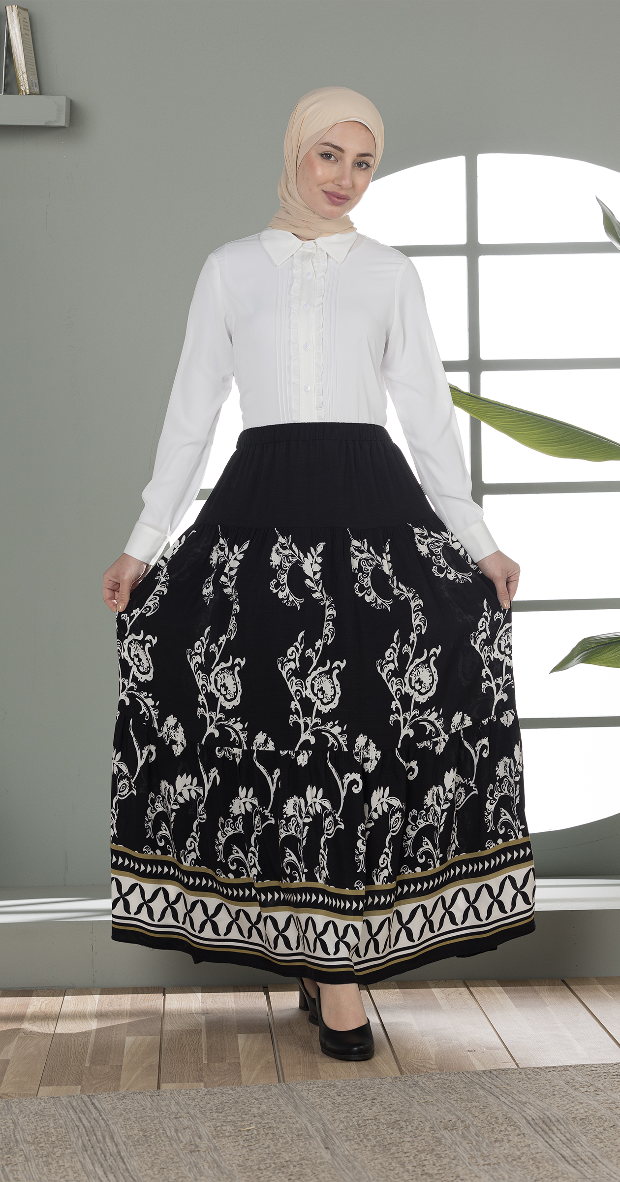 Boho-Chic Printed Maxi Skirt