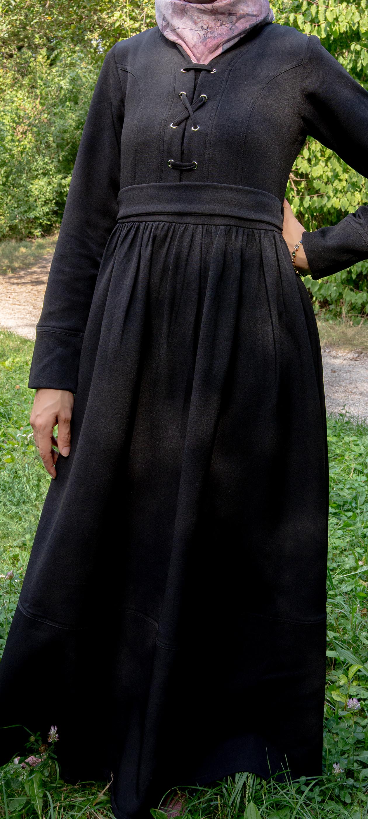 Sophia Modest Dress-Black