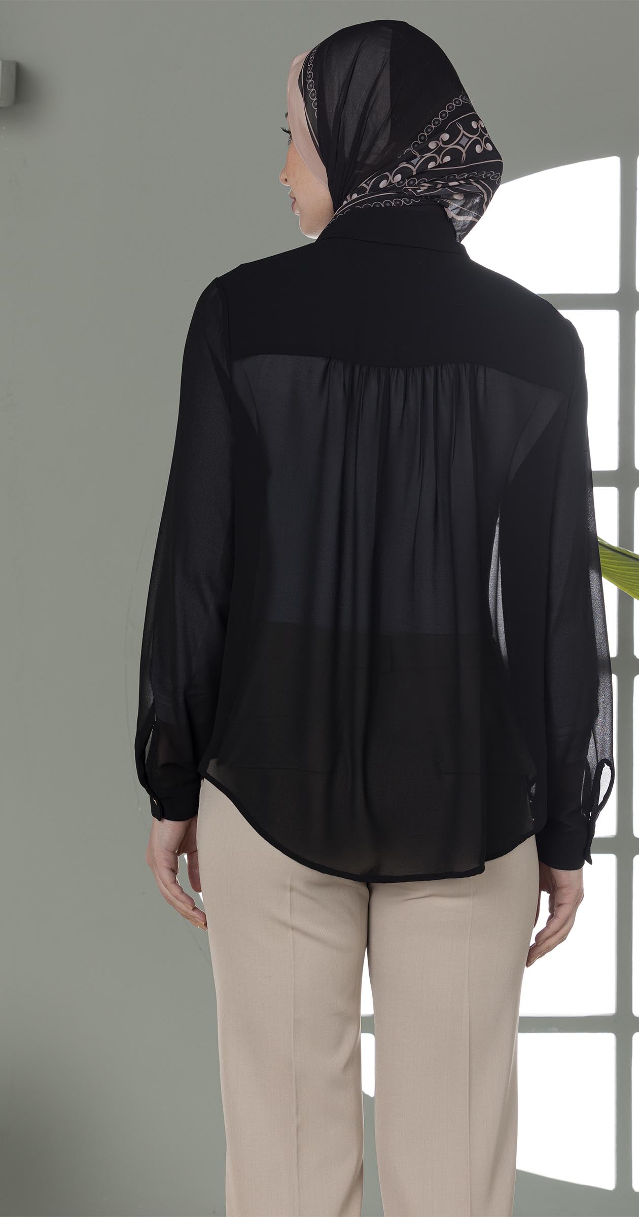 Black Chiffon Blouse