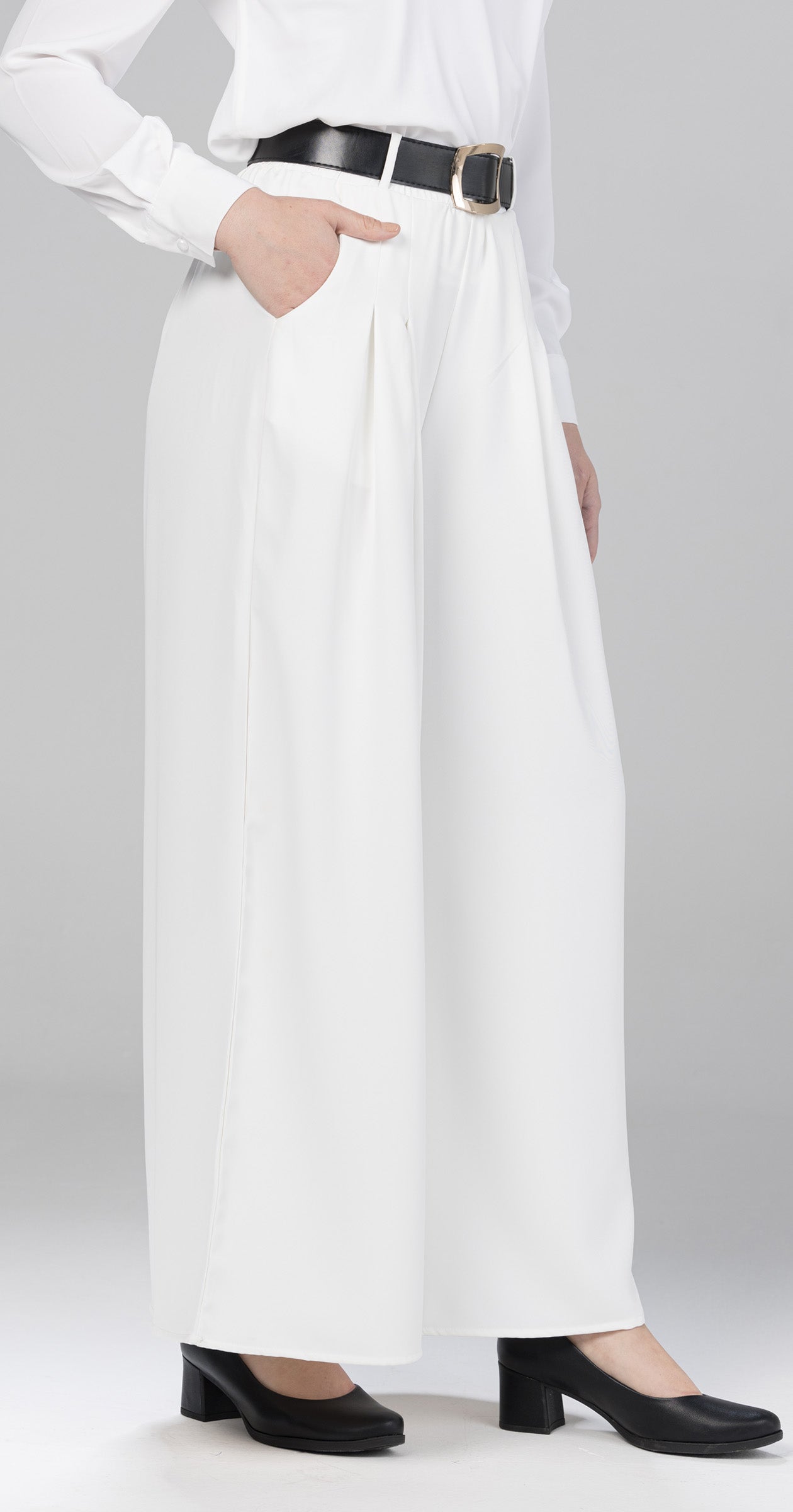 wide-leg palazzo pants-White