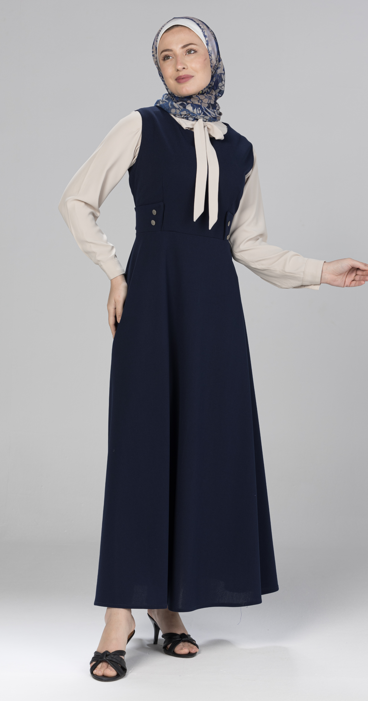 Sleeveless Flare Dress with Waist Band (Pre-order/10-15 Days to be ready)