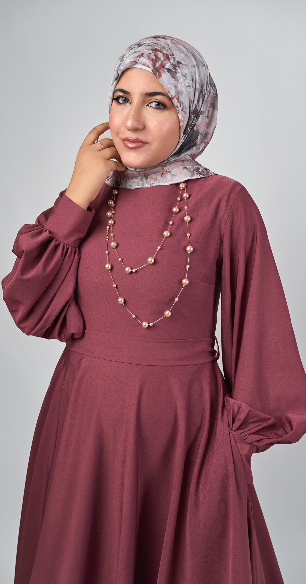 Amara Bloom Flare Dress -Rose Wood