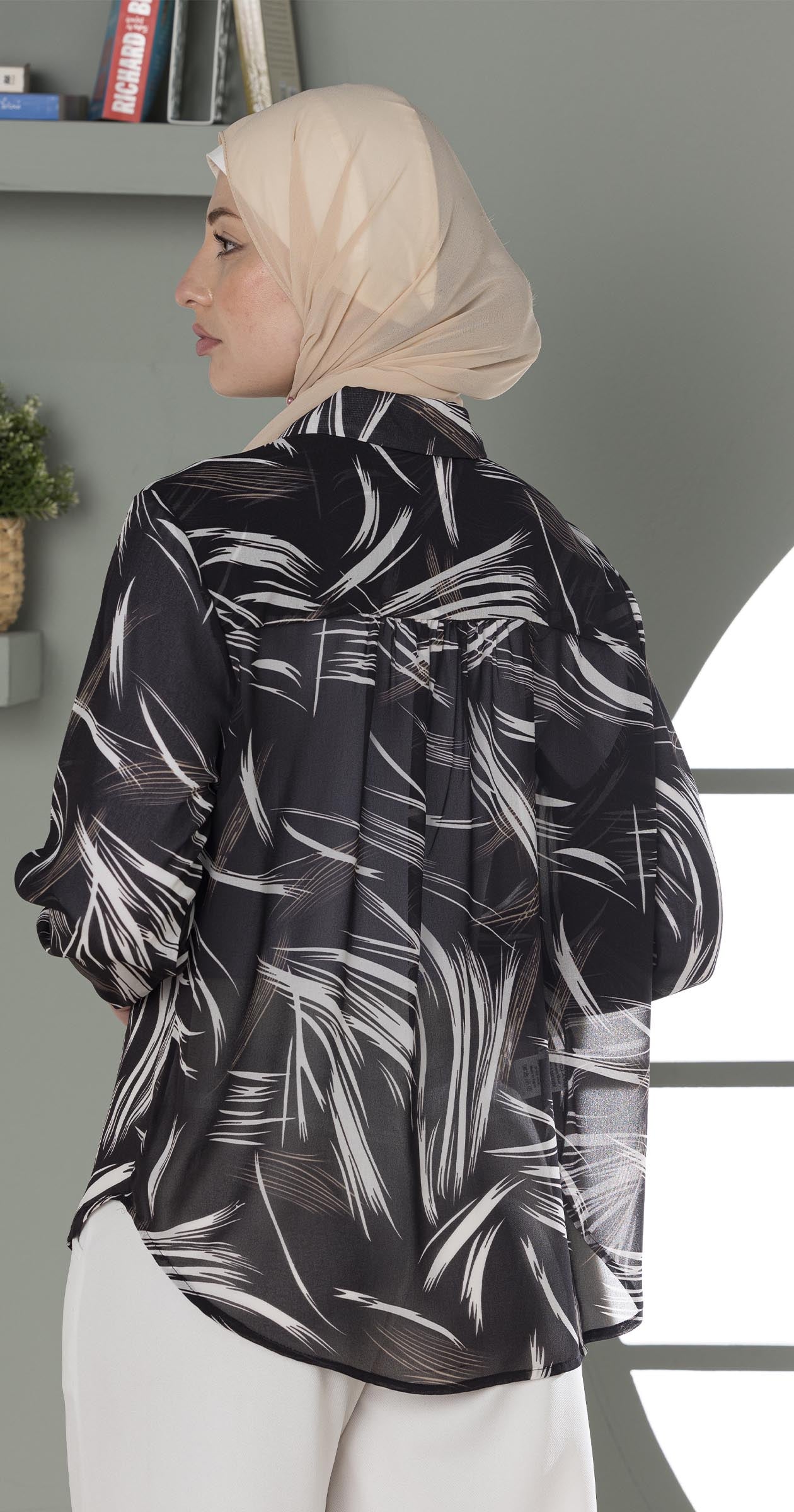 Feather Print Blouse