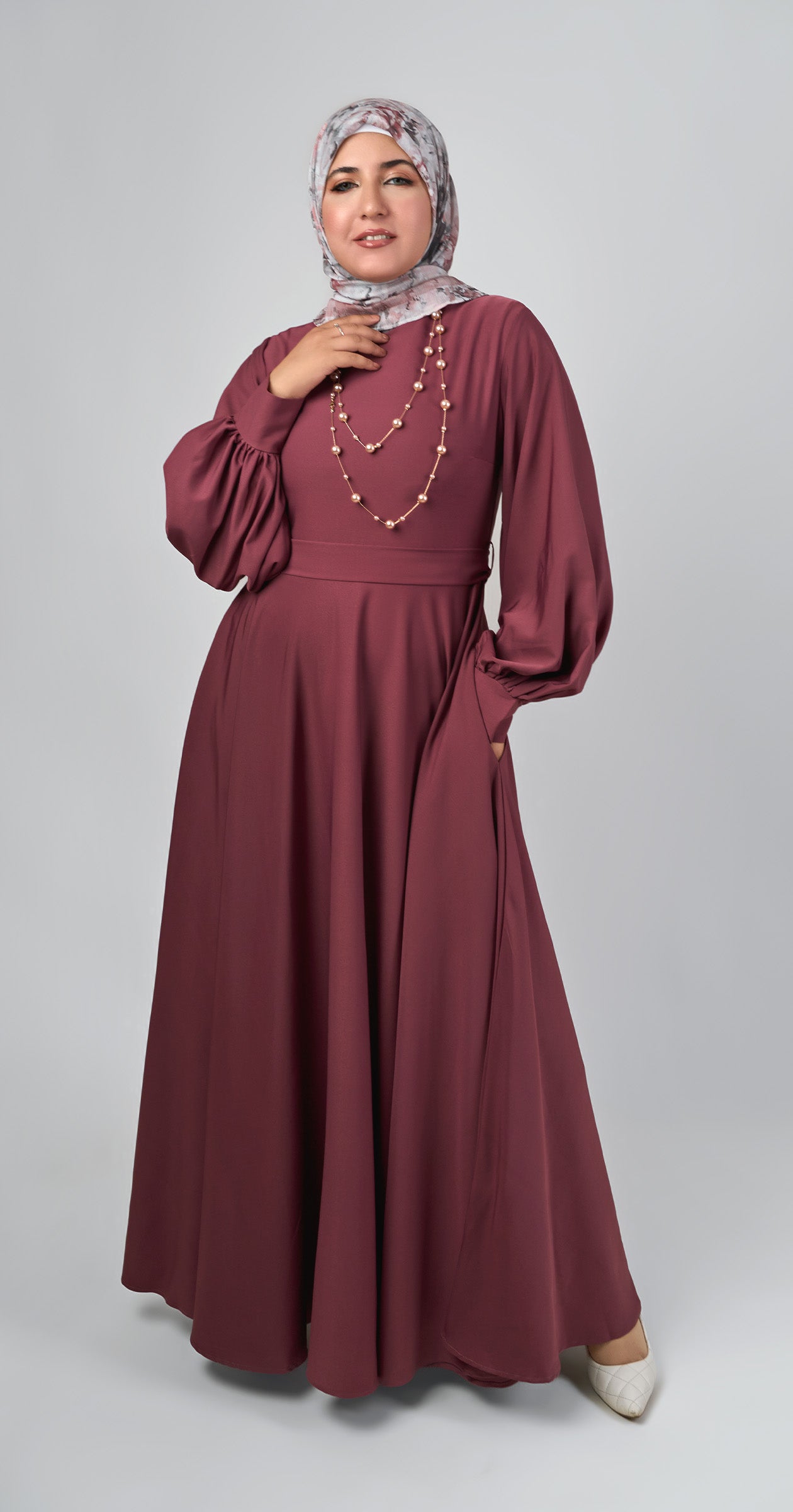 Amara Bloom Flare Dress -Rose Wood