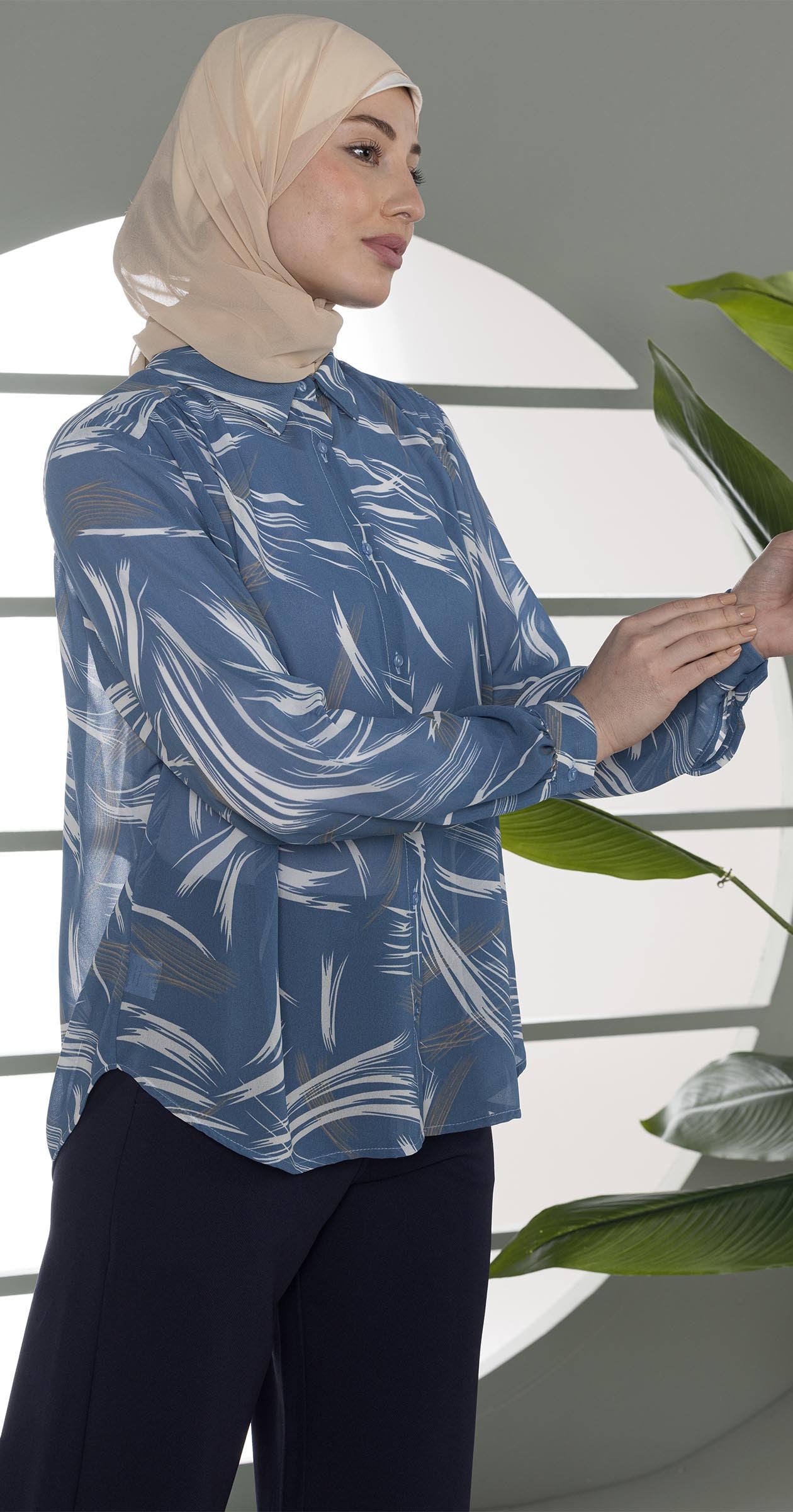 Feather Print Blouse
