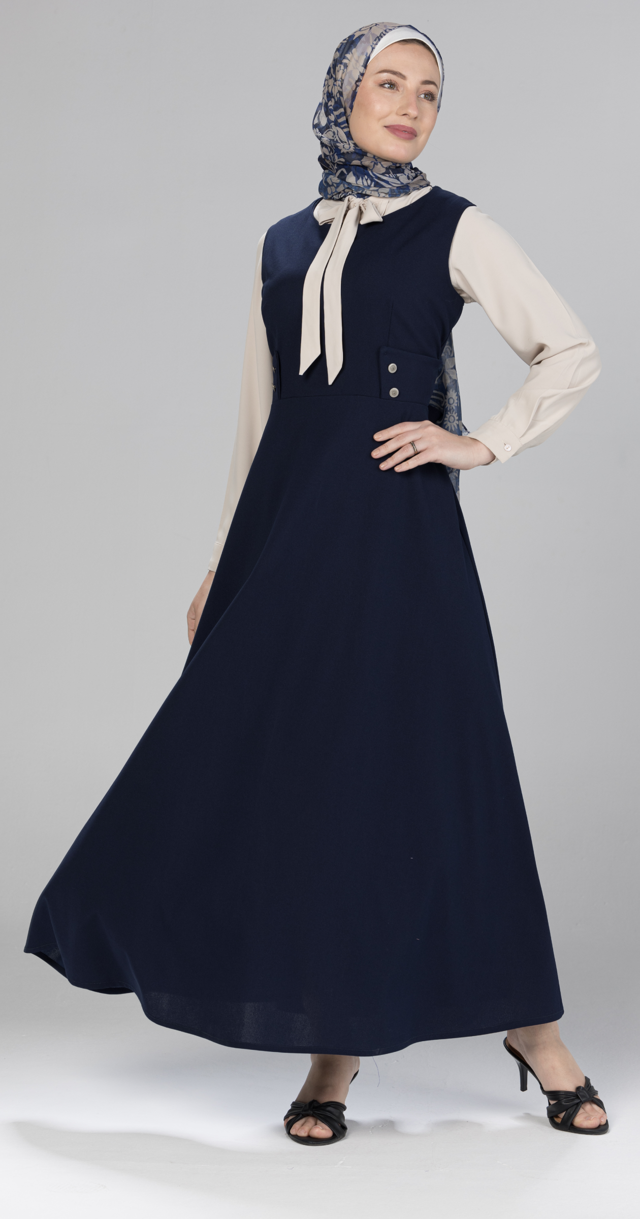 Sleeveless Flare Dress with Waist Band (Pre-order/10-15 Days to be ready)