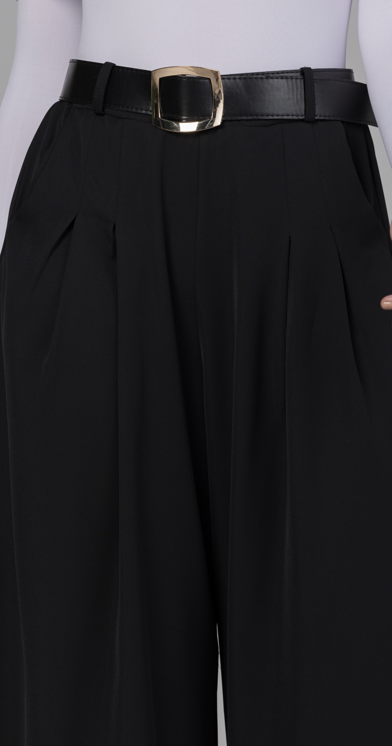 wide-leg palazzo pants-Black