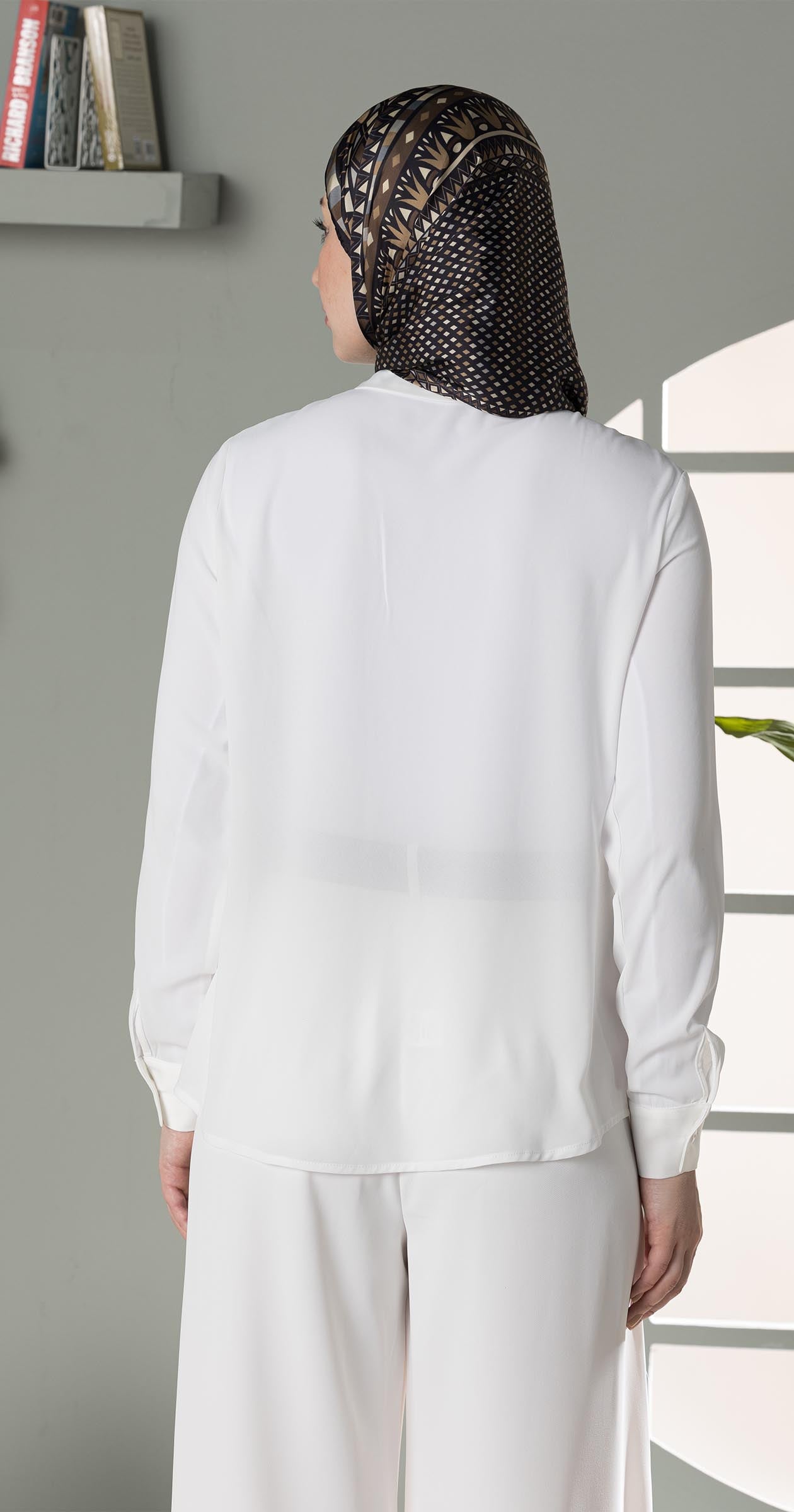 Crepe White Blouse