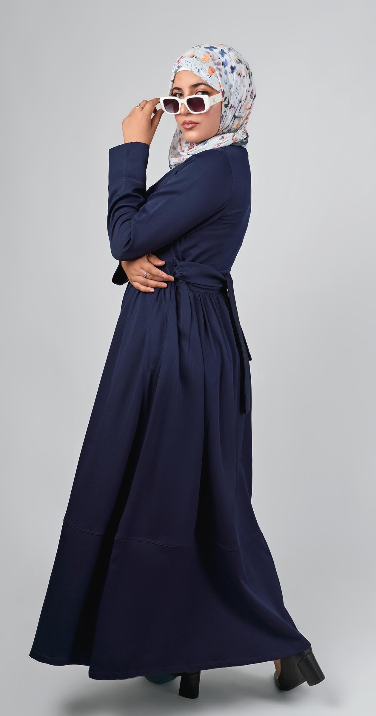 Sophia Modest Dress-Blue