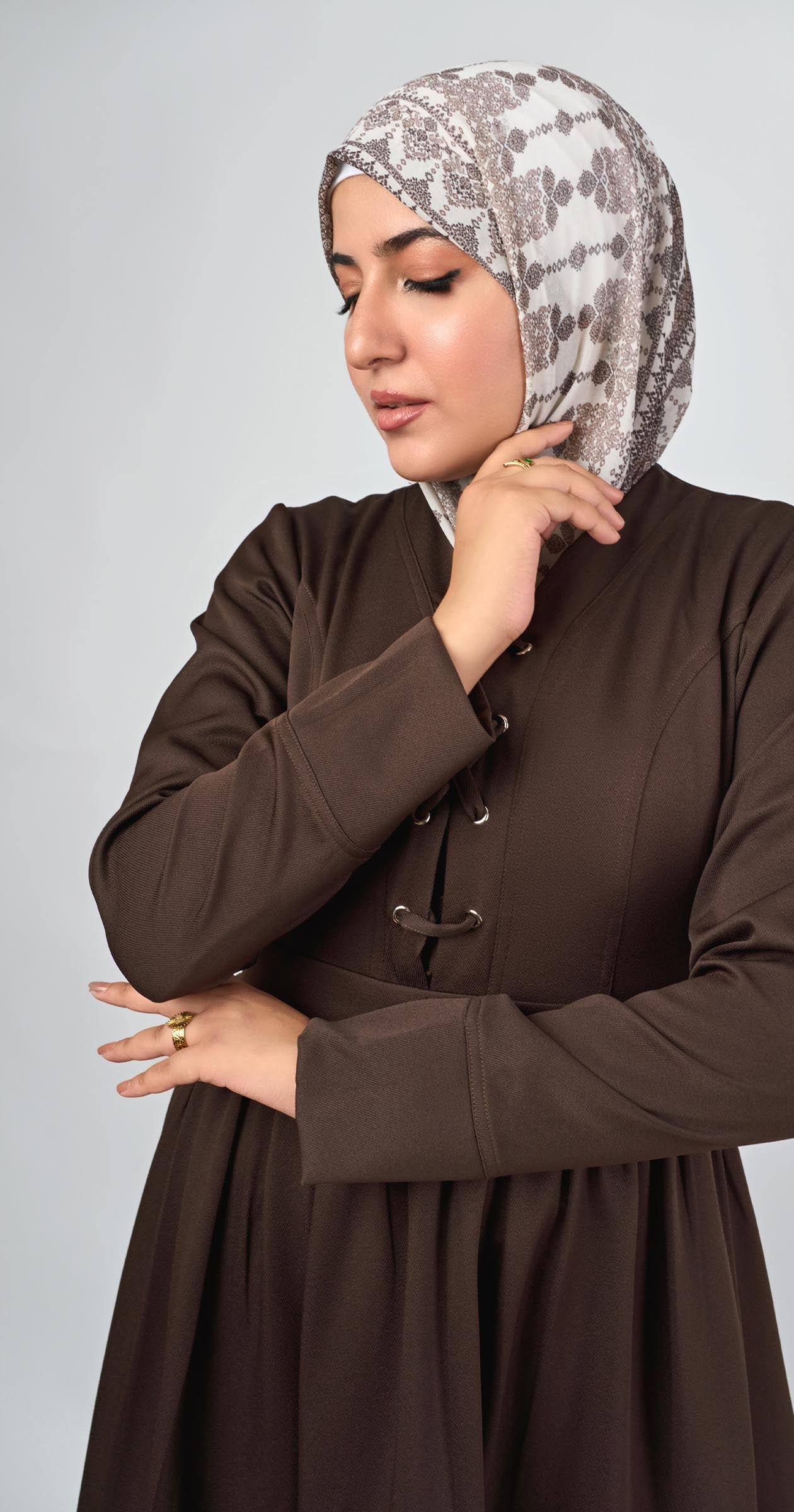 Sophia Modest Dress-Brown