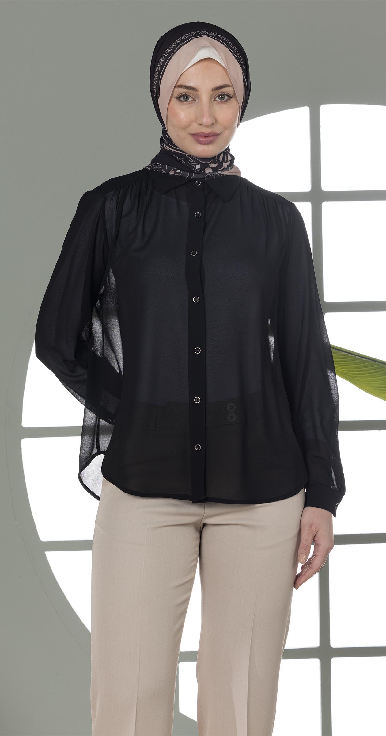 Black Chiffon Blouse