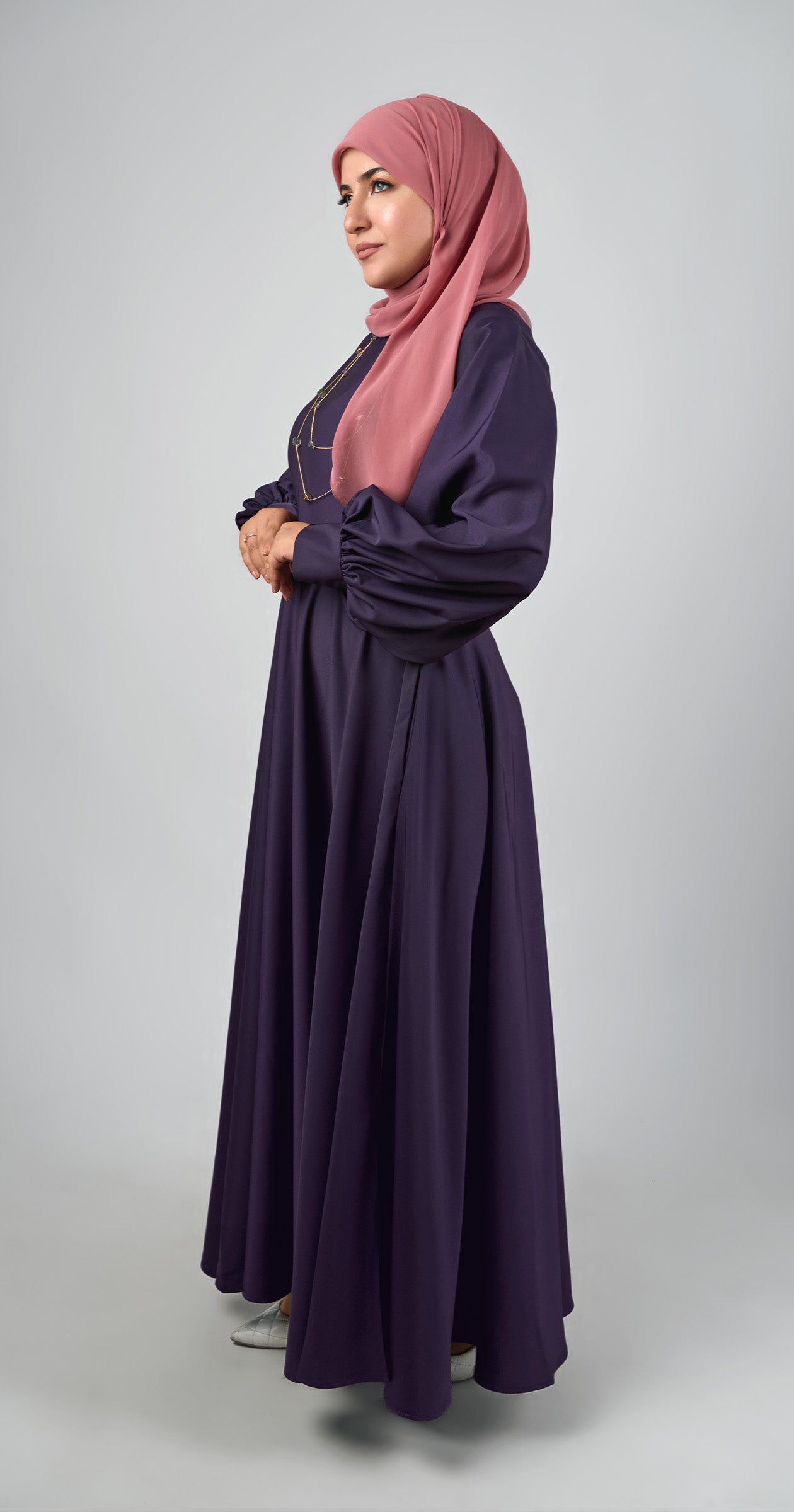 Amara Bloom Flare Dress -Purple