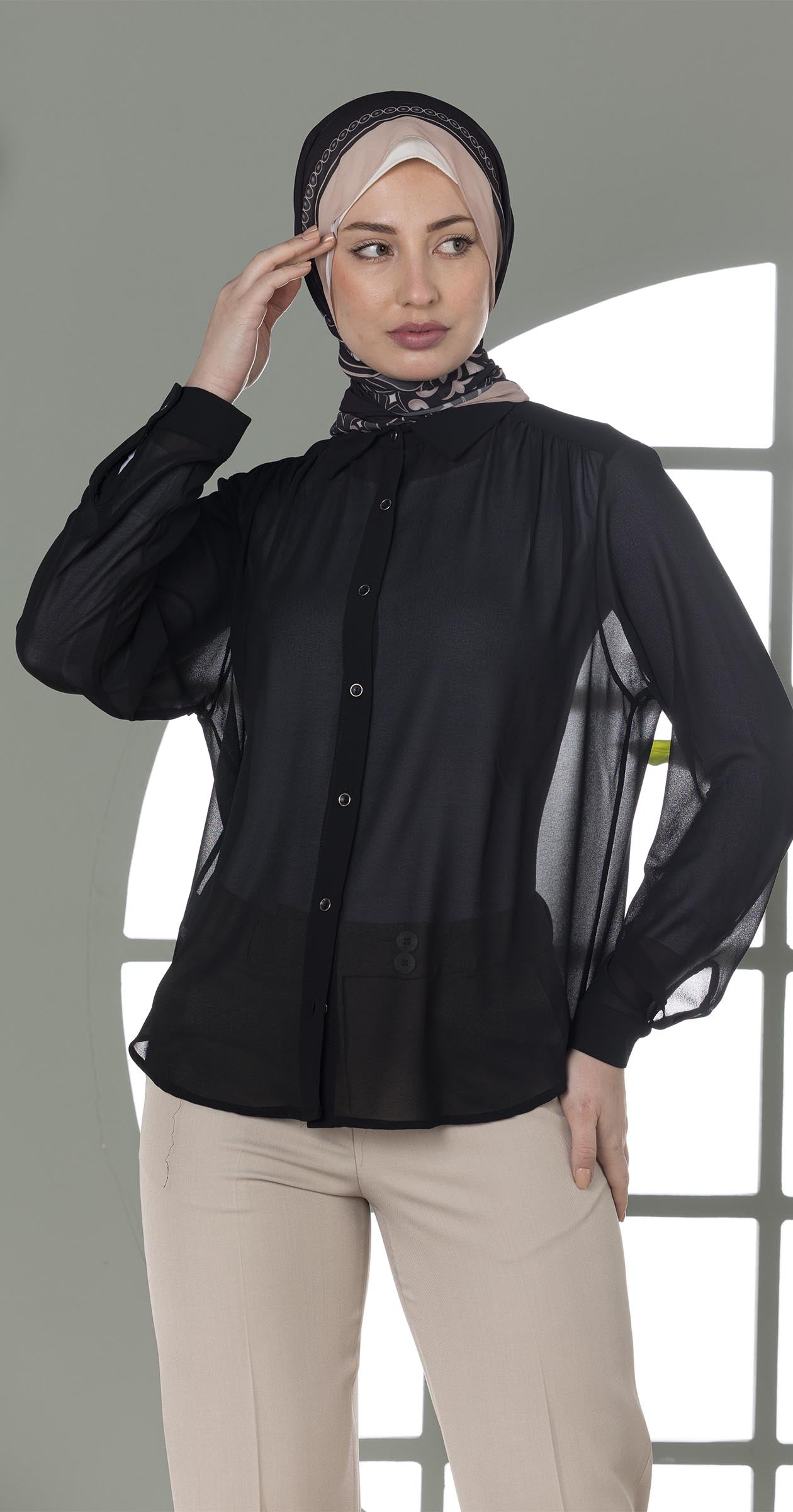 Black Chiffon Blouse