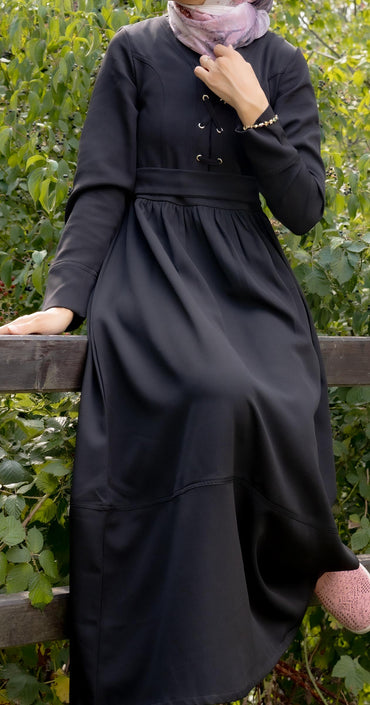 Sophia Modest Dress-Black