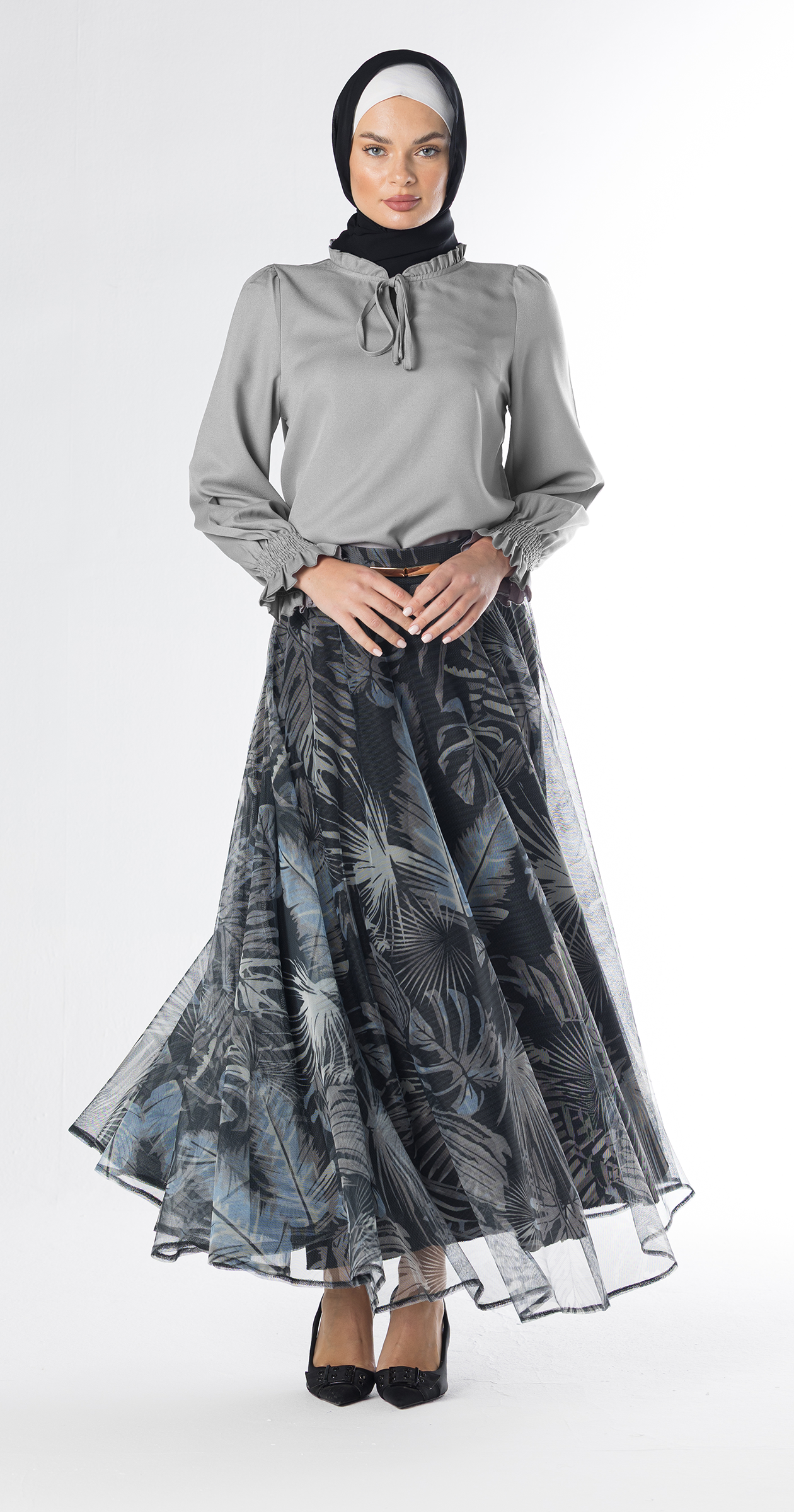 Midnight Botanica Tulle Skirt