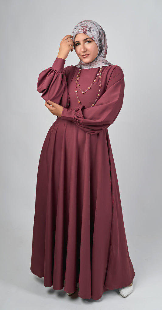 Amara Bloom Flare Dress -Rose Wood