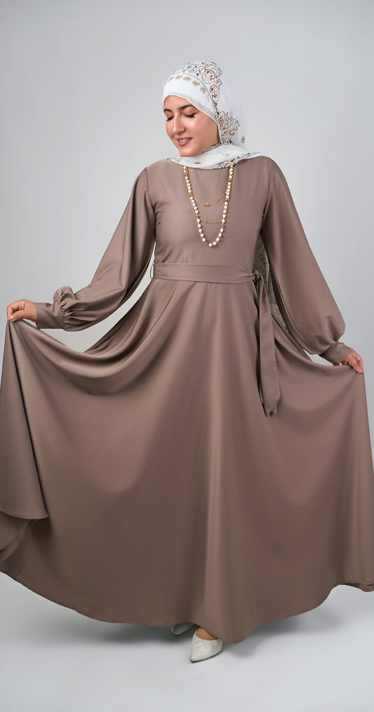 Amara Bloom Flare Dress -Café