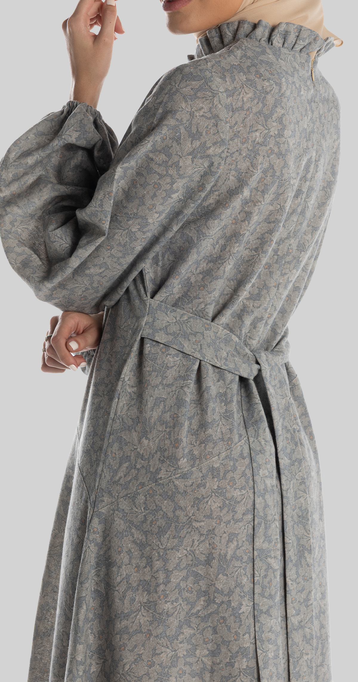 Ruqayya Dress [Grey Flowers]
