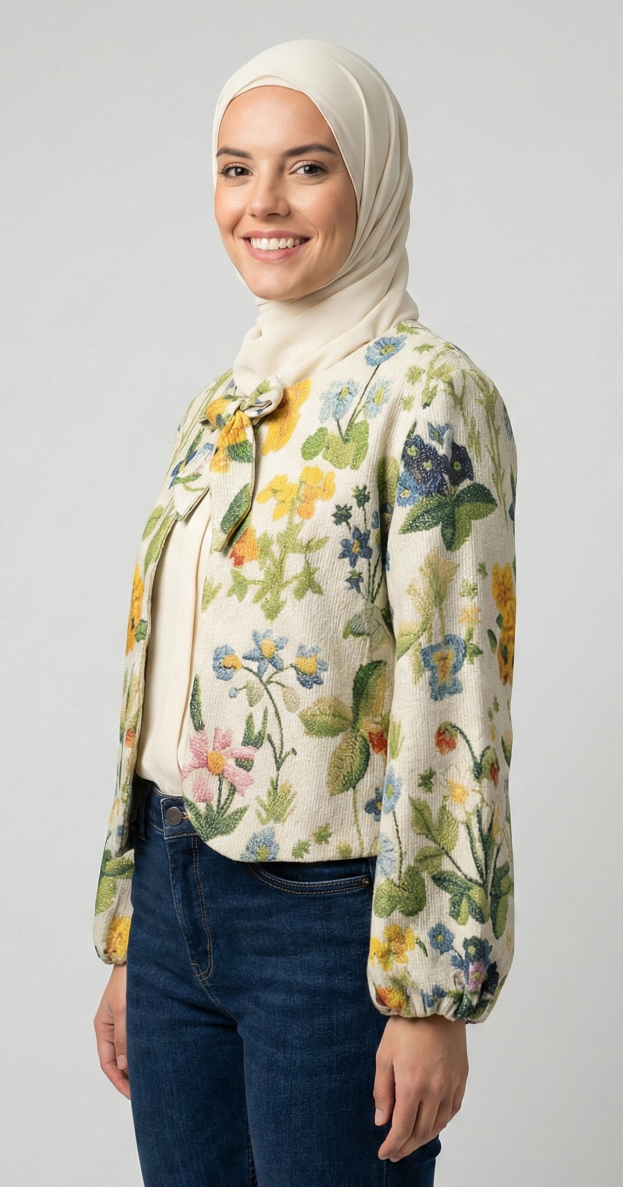 Happy Rose Vest-Fabric with a slight sheen (قماشة فيها لمعة خفيفة)