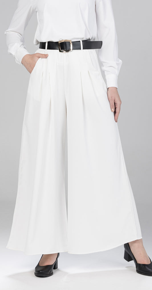wide-leg palazzo pants-White