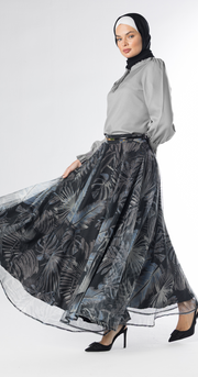 Midnight Botanica Tulle Skirt