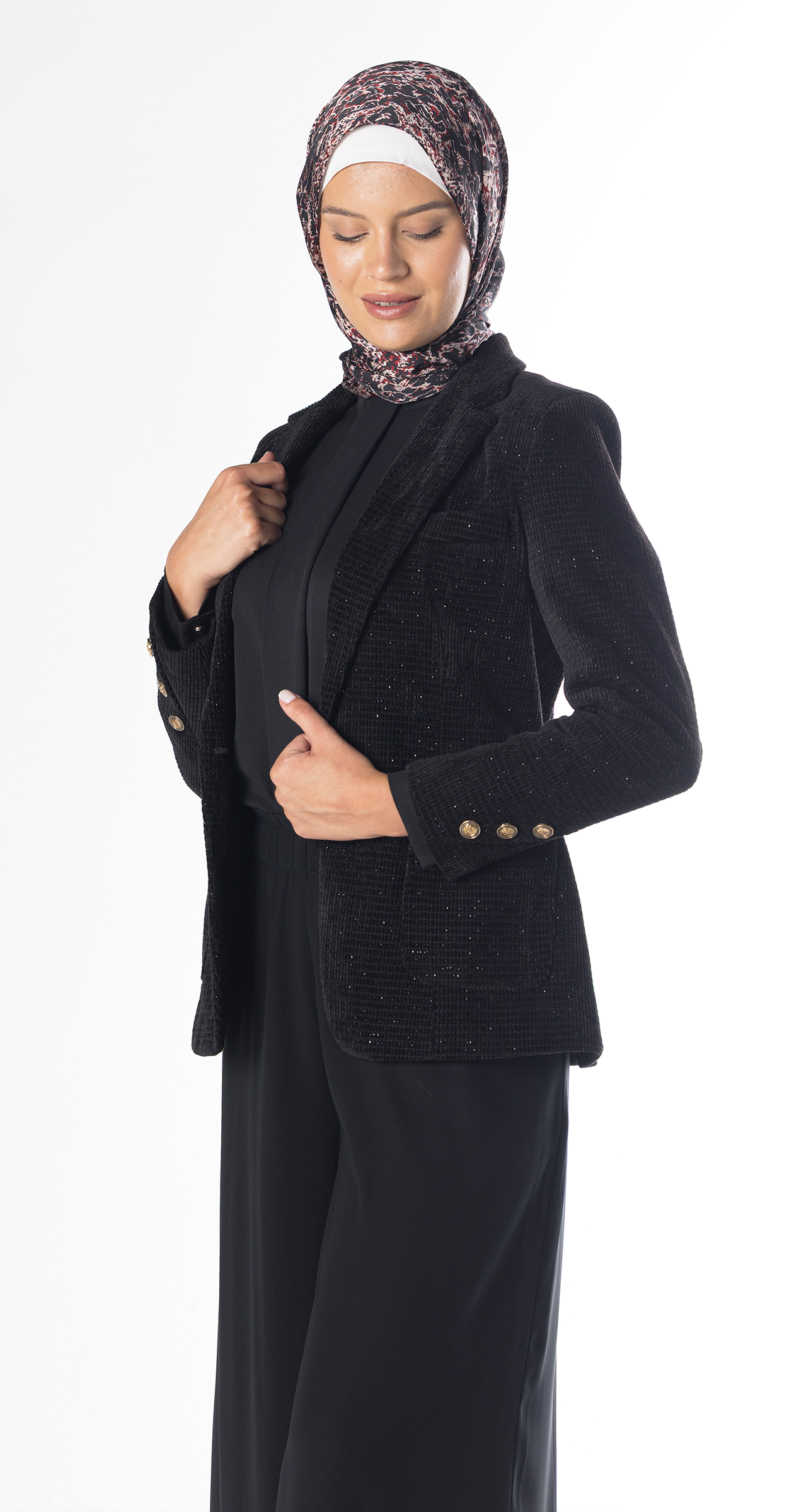 Ruby Ribbed Velvet Blazer