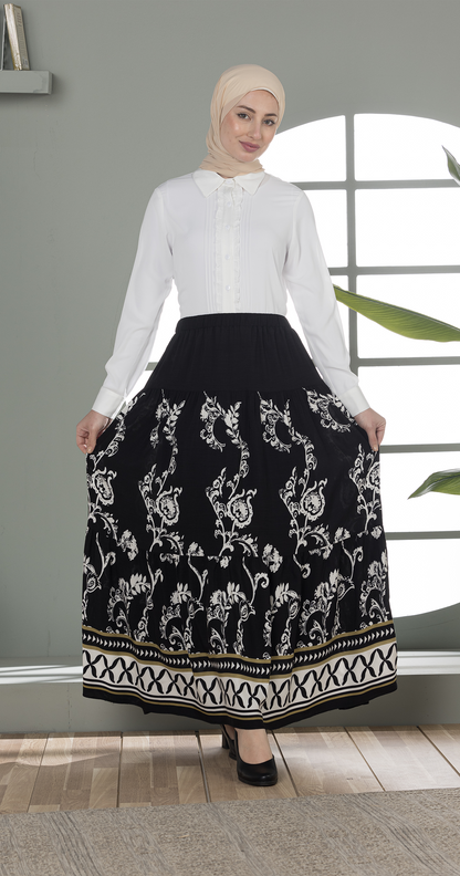 Boho-Chic Printed Maxi Skirt