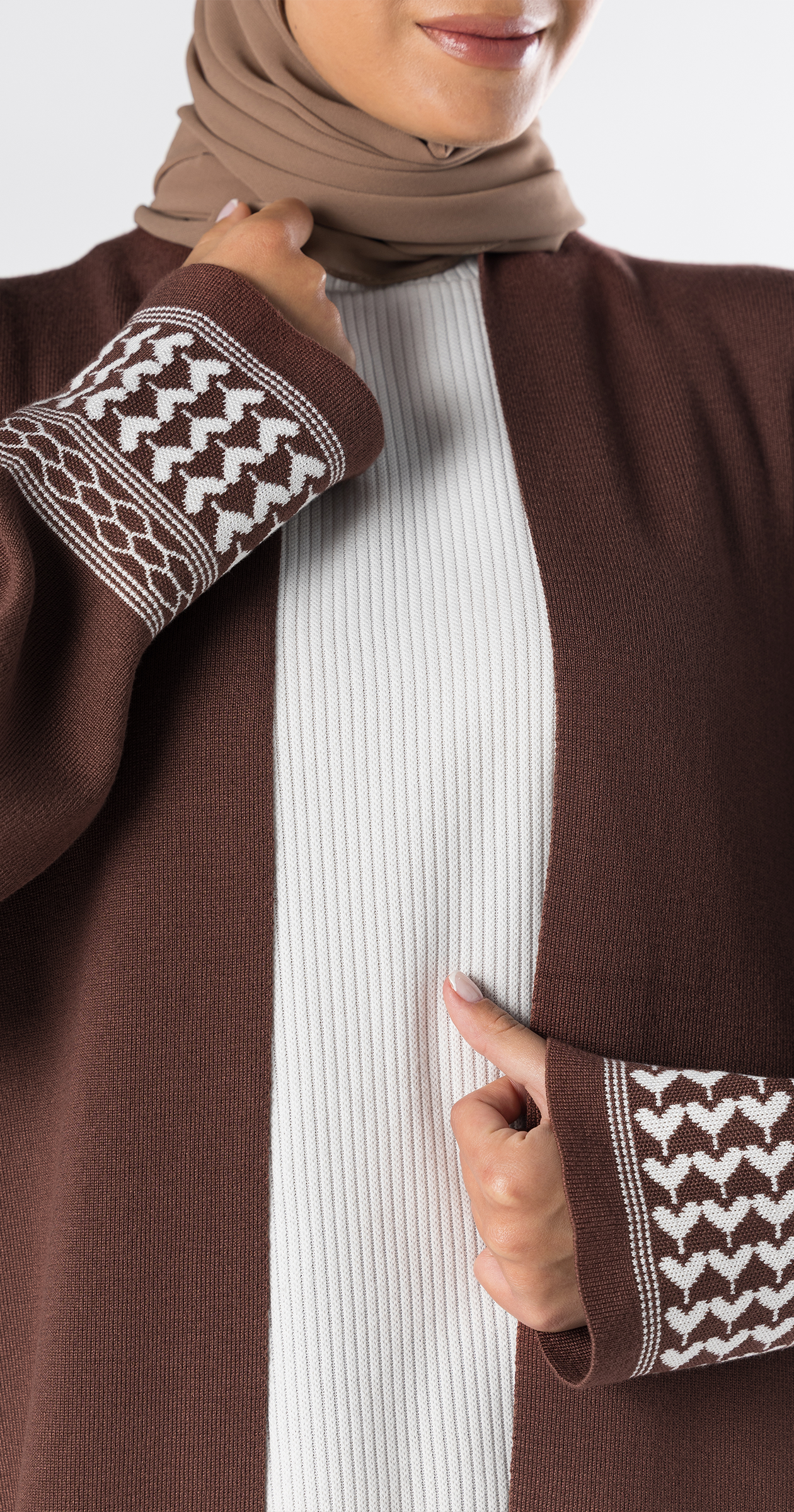 Brown Lazy Suit Long Cardigan + Wide-leg Pants/One Size