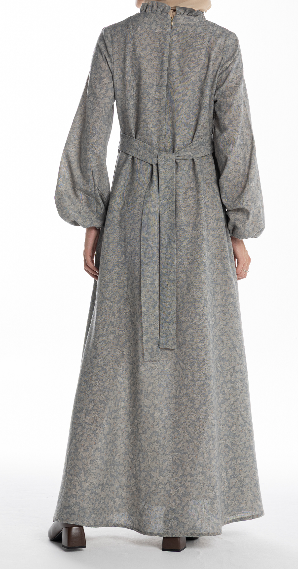 Ruqayya Dress [Grey Flowers]