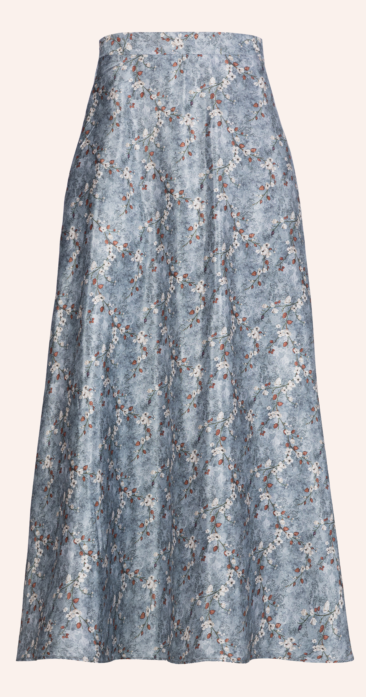 Grey Flare Skirt (Crepe Satin)