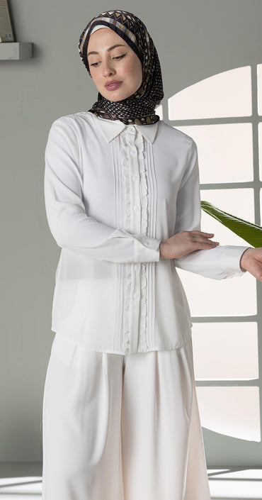 Crepe White Blouse