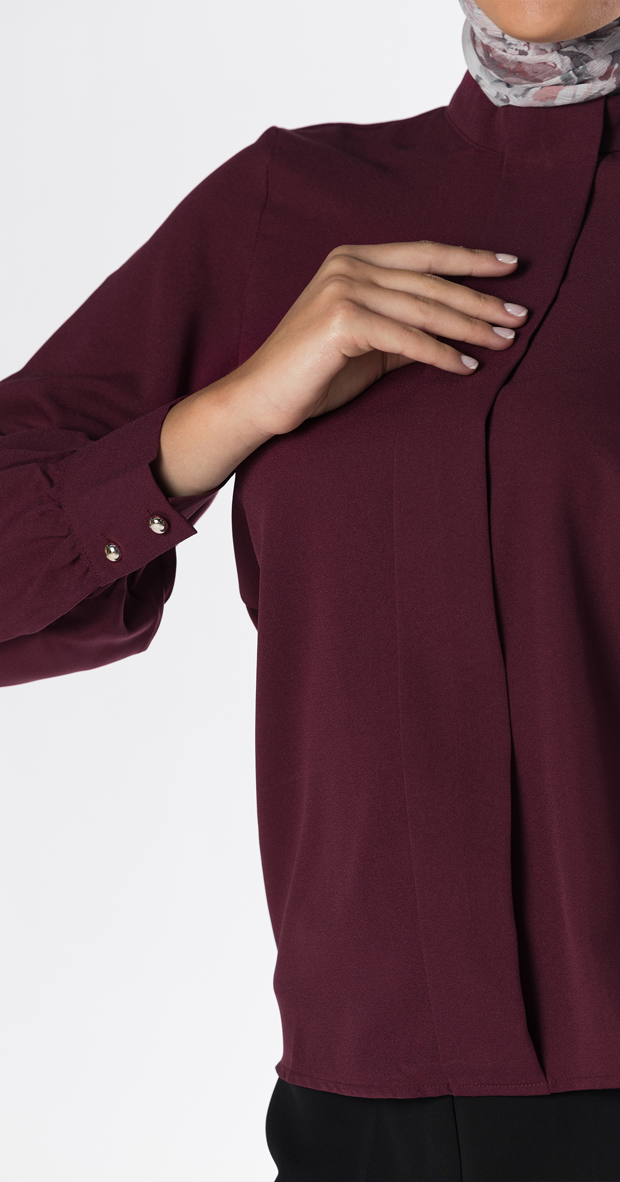 Noa Crepe Blouse/Red Wine