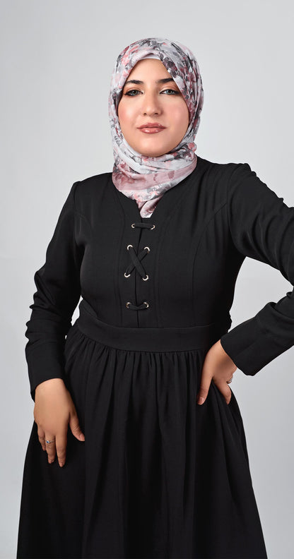 Sophia Modest Dress-Black