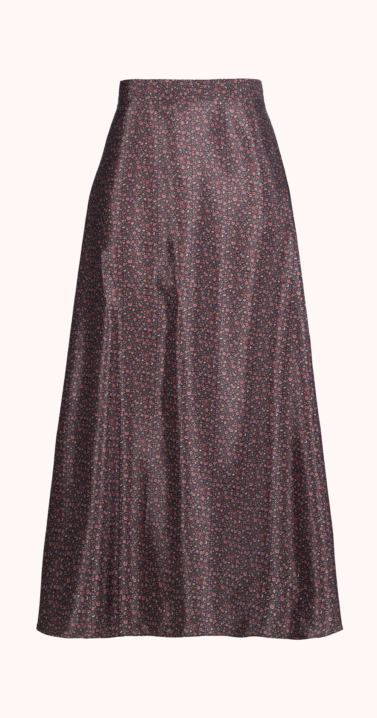 Rose flowers Flare Skirt (Crepe Satin)