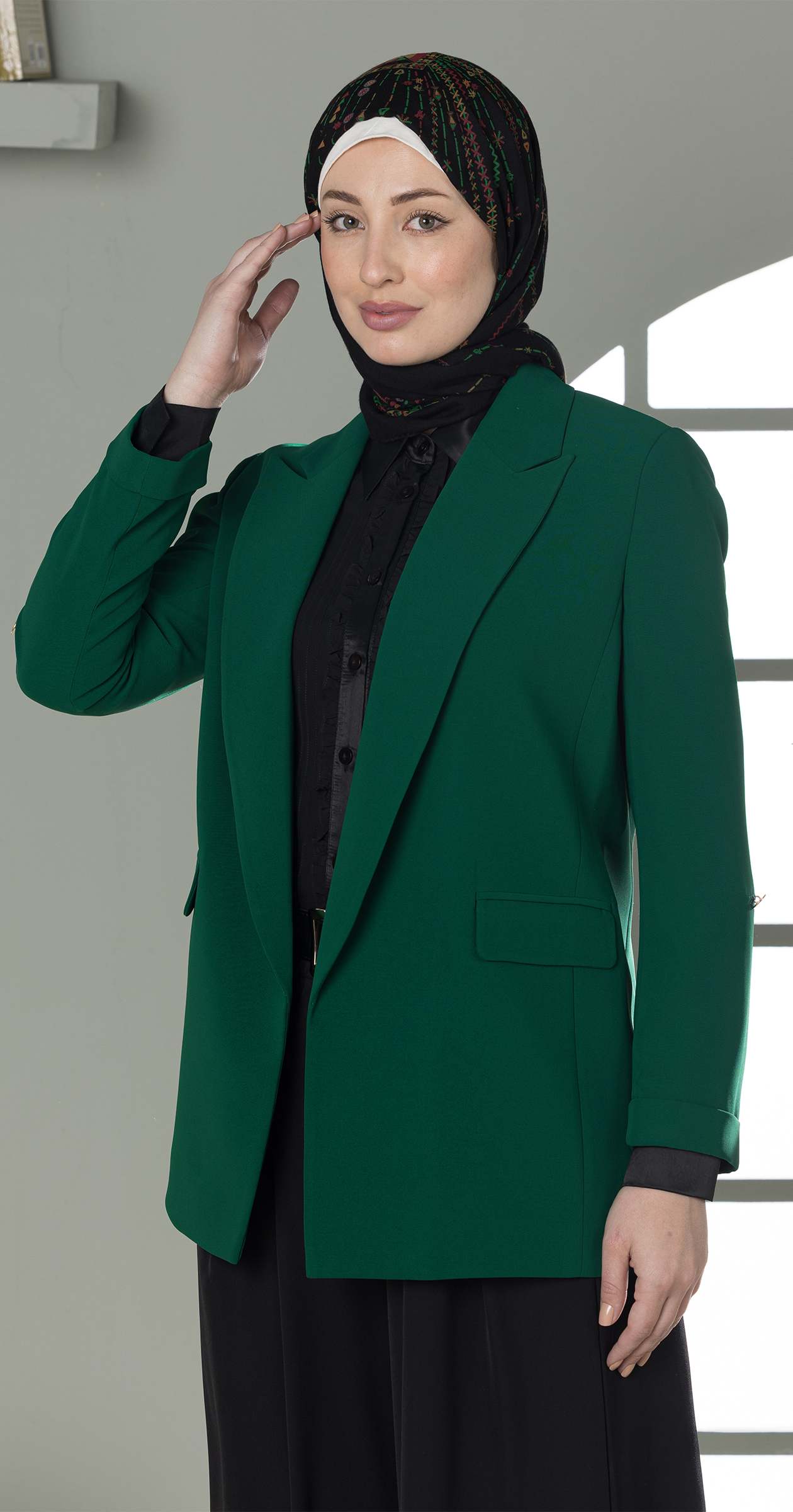 Emerald Green Structured Blazer