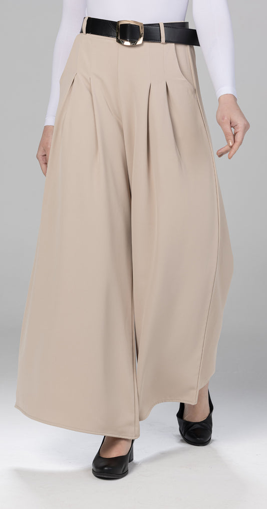 wide-leg palazzo pants-Beige