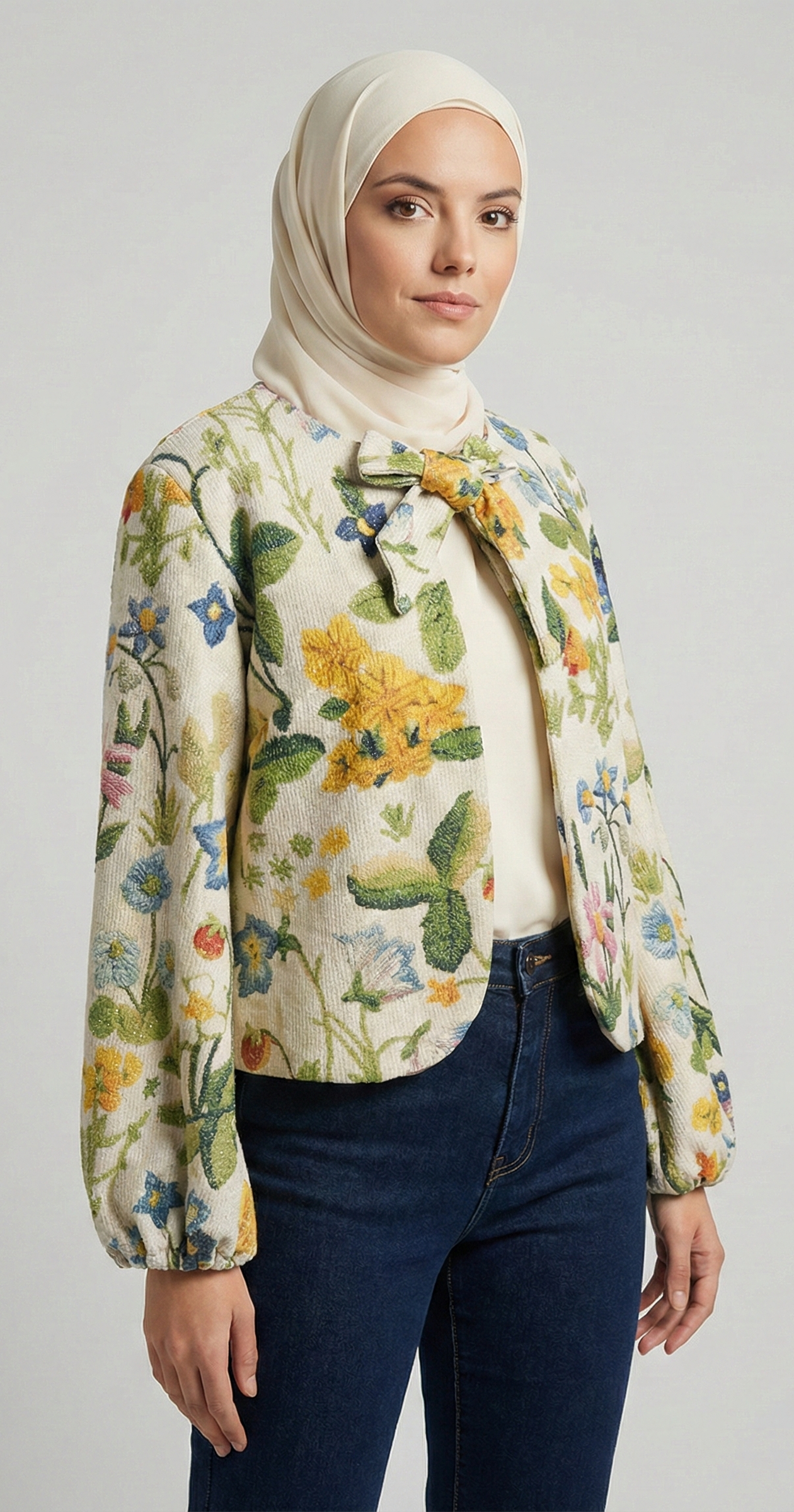 Happy Rose Vest-Fabric with a slight sheen (قماشة فيها لمعة خفيفة)