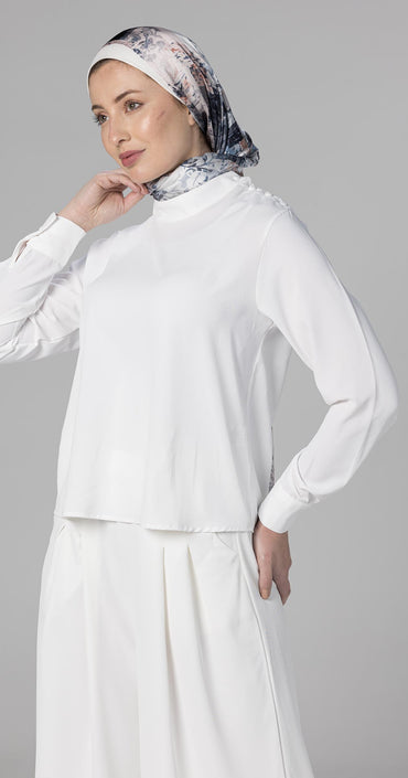 Crepe White Blouse