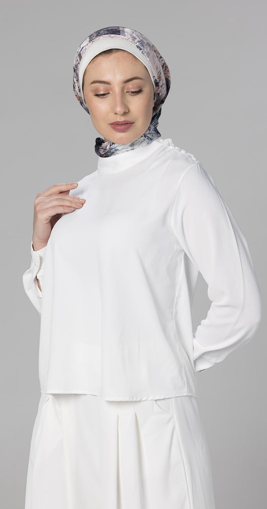 Crepe White Blouse