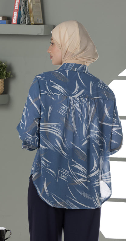 Feather Print Blouse