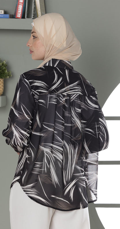 Feather Print Blouse