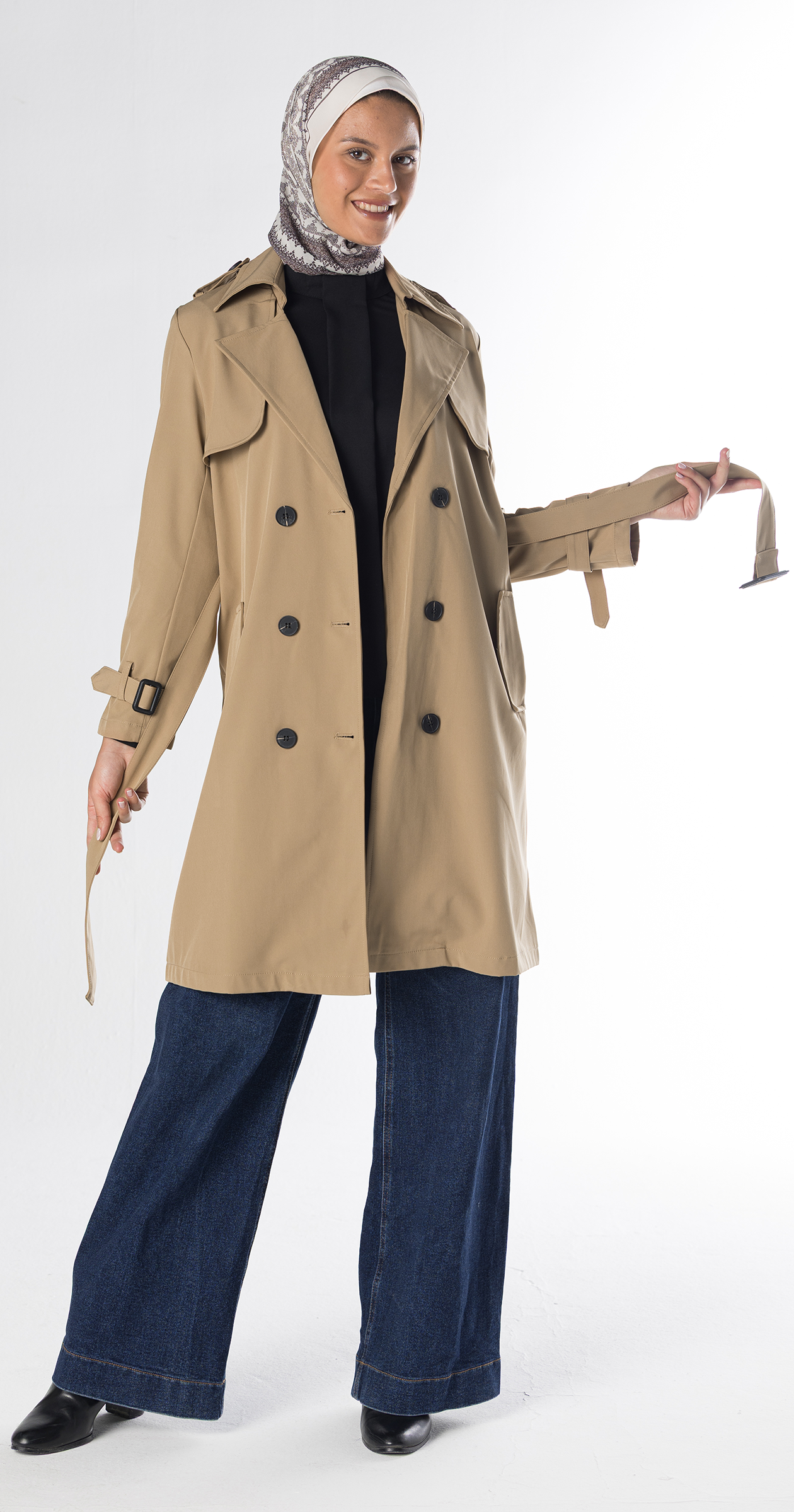[Beige Sahara Mist] British Vintage Trench Coat، Korean Version