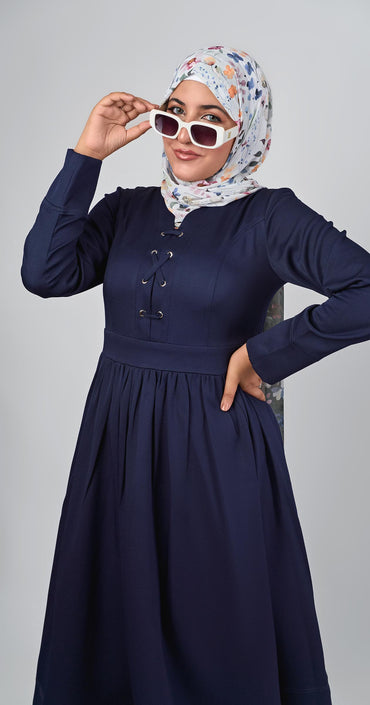 Sophia Modest Dress-Blue