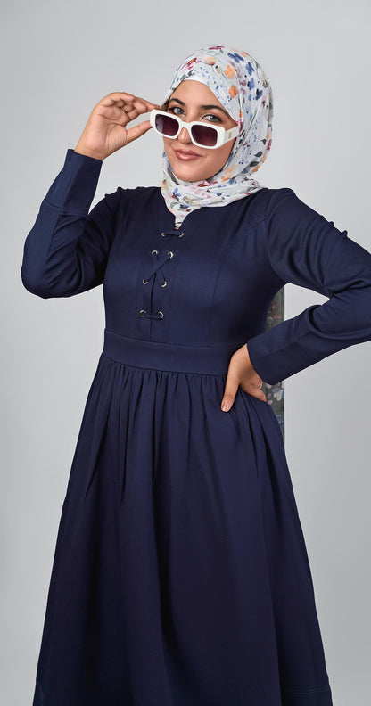 Sophia Modest Dress-Blue