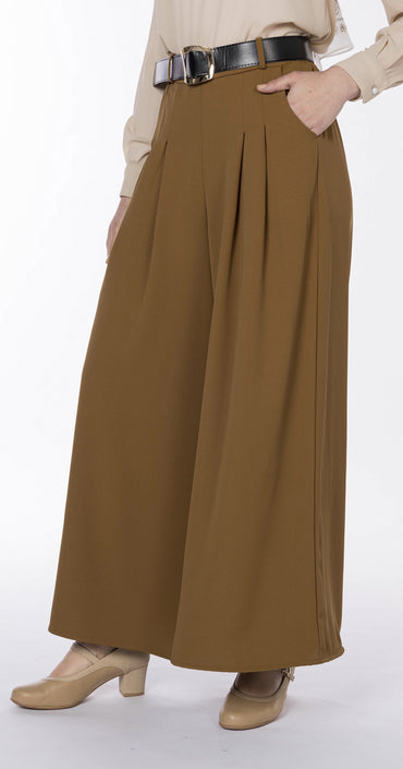 wide-leg palazzo pants-Brown