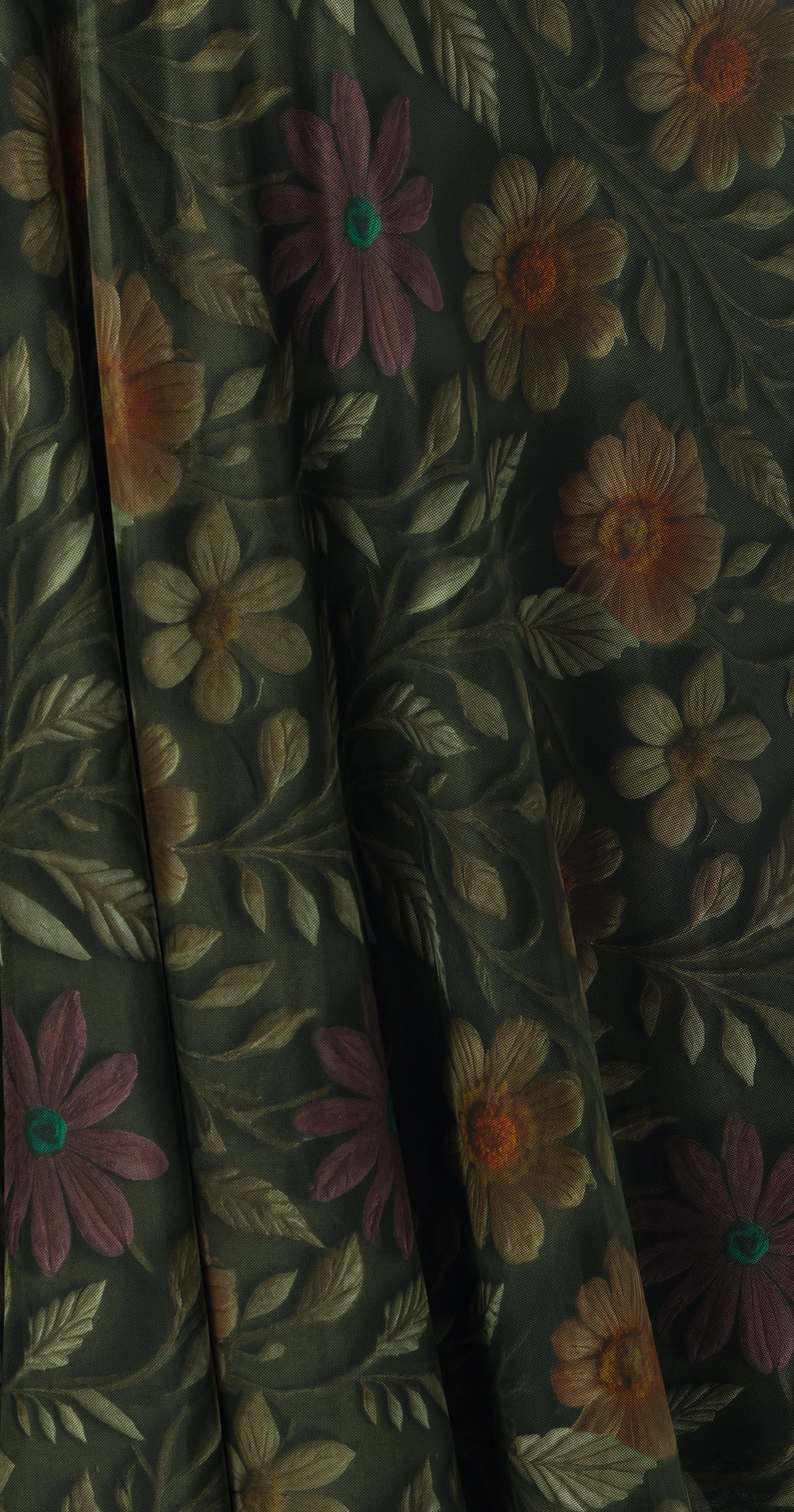 Flowers Flare Skirt  (Tulle Fabric)