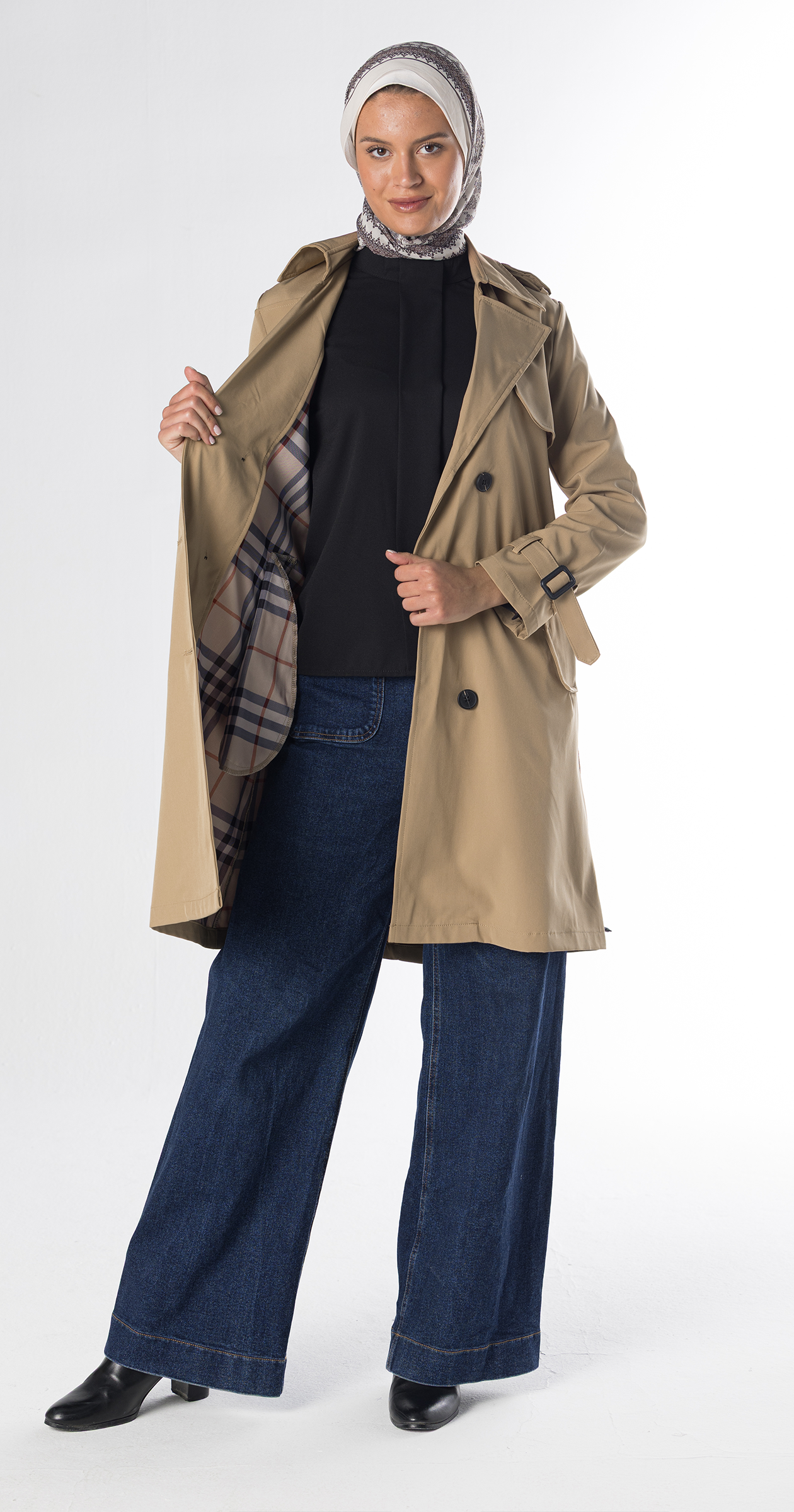[Beige Sahara Mist] British Vintage Trench Coat، Korean Version