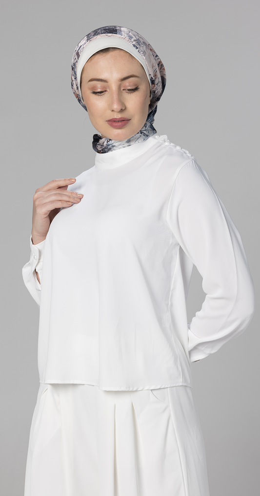 بلوزة شيفون بيج